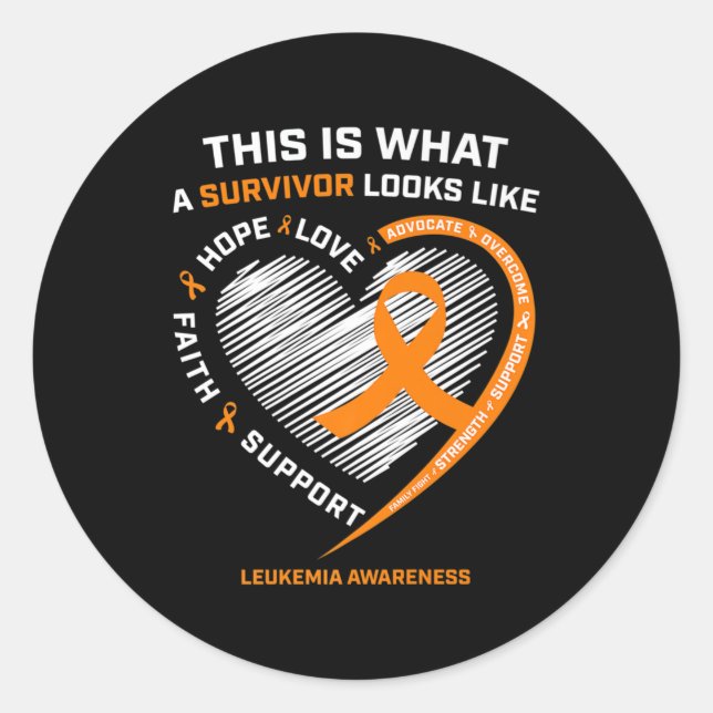 Sticker Rond Leukemia Awareness  Survivor Gifts Men Women Kids  (Devant)