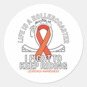 Sticker Rond Leukemia cancer awareness orange ribbon