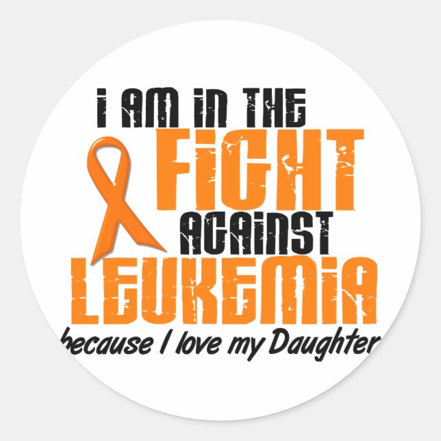 Sticker Rond LEUKEMIA Dans La Lutte Pour Ma Fille 1 (Devant)