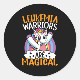 Sticker Rond Leukemia Warriors Are Magical Unicorn Leukemia Awa