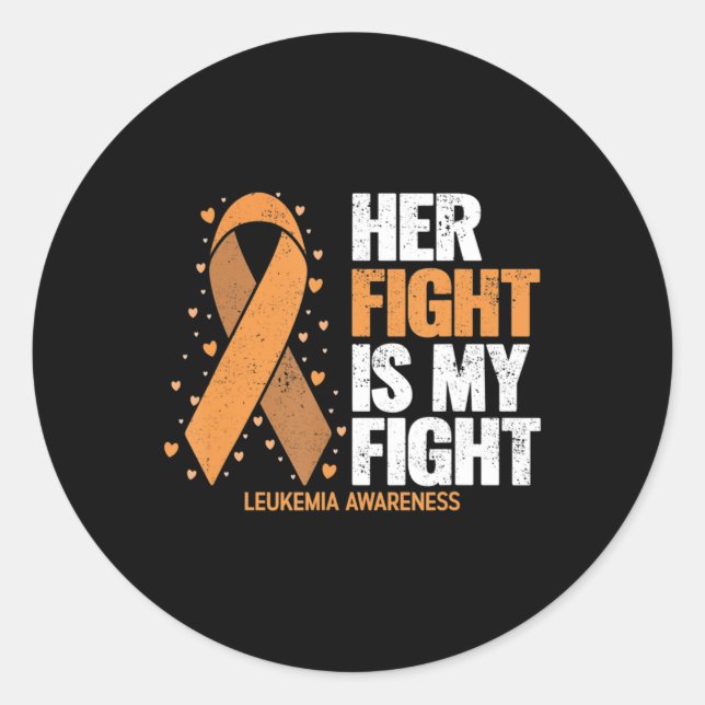 Sticker Rond Leukémie Sensibilisation Son combat est mon combat (Devant)