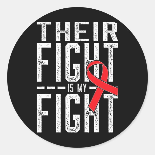 Sticker Rond Leur combat est Ma lutte Conscience du cancer du s (Devant)