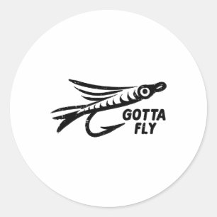 Sticker Rond Leurre de pêche à la mouche pour hommes et femmes