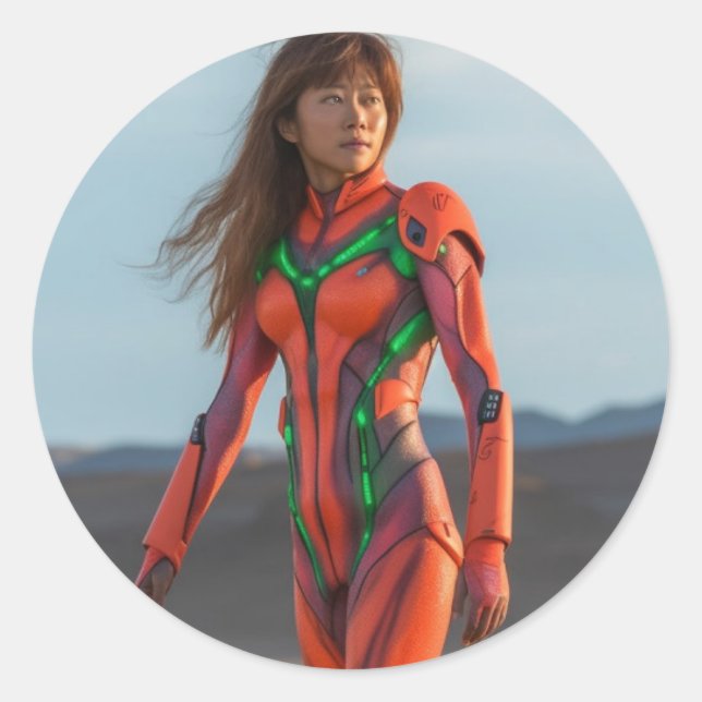 Sticker Rond L'évangélisation de Michael Bay - Asuka (Devant)
