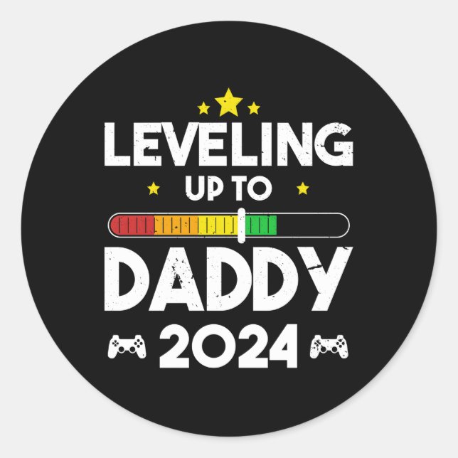 Sticker Rond Leveling Jusqu'À Papa Chargement Promu À Papa Fath (Devant)