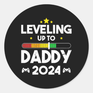 Sticker Rond Leveling Jusqu'À Papa Chargement Promu À Papa Fath