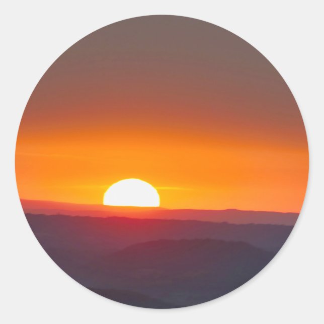 Sticker Rond Lever de soleil en Dordogne (Devant)