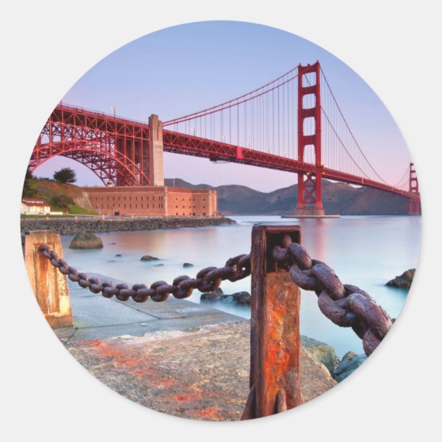 Sticker Rond Lever Du Soleil À Fort Point (Devant)