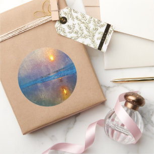 Sticker Rond Lever du soleil du bord de mer