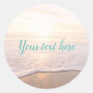 Sticker Rond Lever du soleil sur la plage