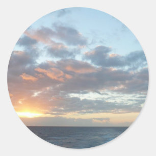 Sticker Rond Lever du soleil sur Sea I Pastel Seascape