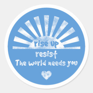 Sticker Rond Levez-vous et résistez à la feuille d'autocollants