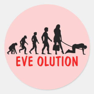 Sticker Rond L'évolution des femmes