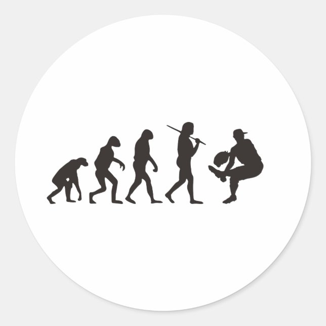 Sticker Rond L'Évolution Du Pitcher De Baseball (Devant)