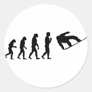Sticker Rond L'évolution du snowboard