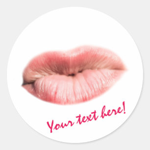 Sticker Rond Lèvres de baiser personnalisables