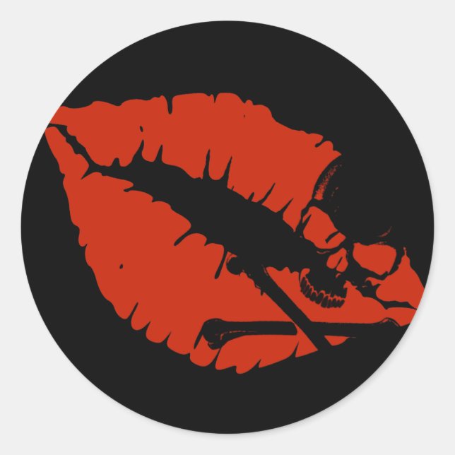 Sticker Rond lèvres de poison (Devant)