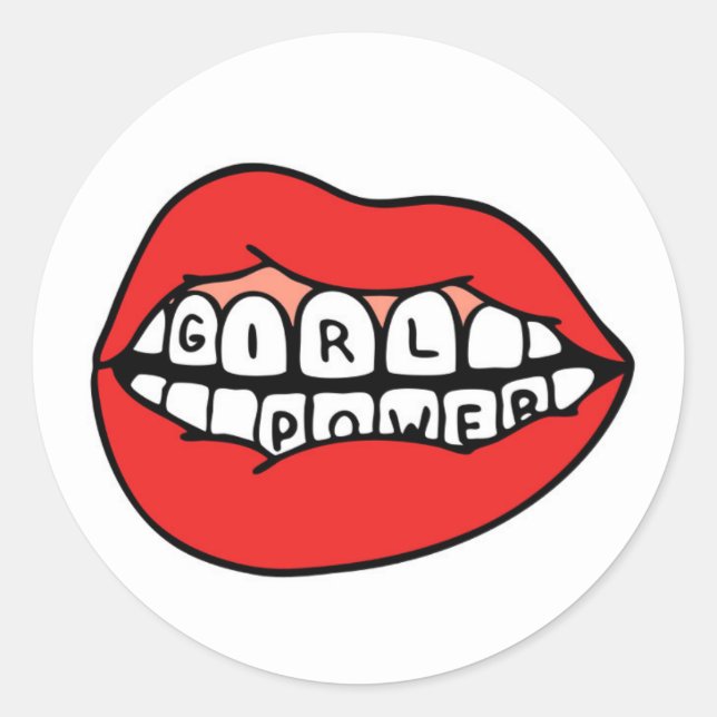 Sticker Rond Lèvres électriques pour filles (Devant)