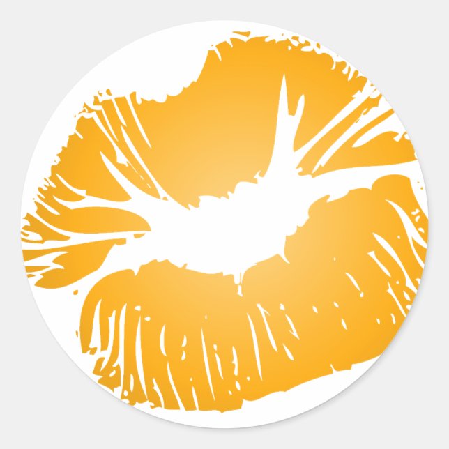 Sticker Rond Lèvres orange (Devant)