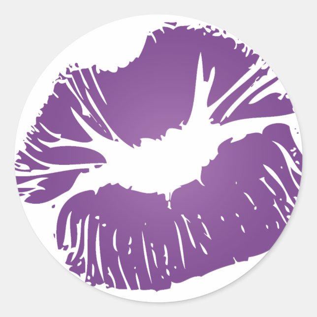 Sticker Rond Lèvres pourpres (Devant)