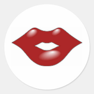 Sticker Rond Lèvres rouges