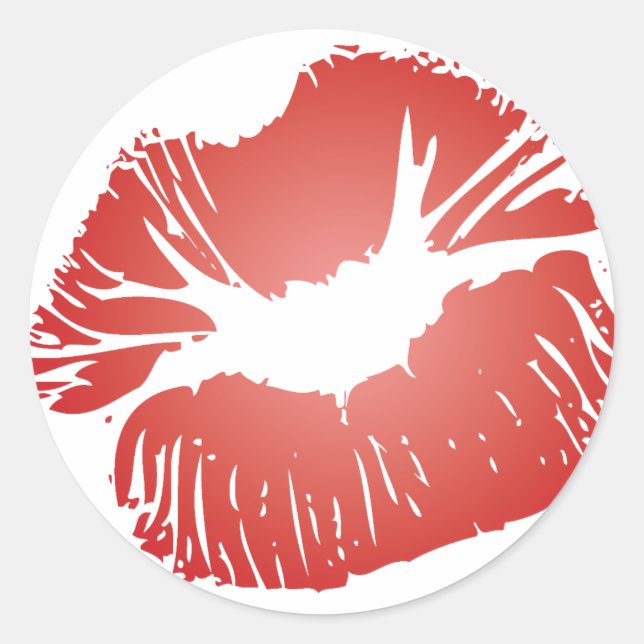 Sticker Rond Lèvres rouges (Devant)