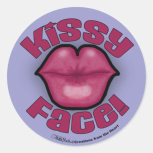 Sticker Rond Lèvres visues Kissy