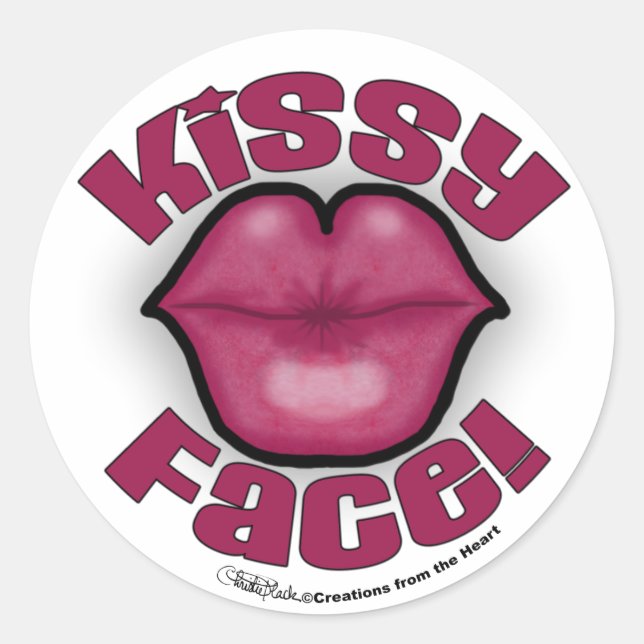 Sticker Rond Lèvres visues Kissy (Devant)