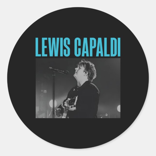 Sticker Rond Lewis Capaldi Â€"Photo en direct (Devant)