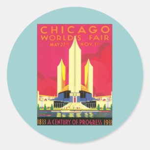 Sticker Rond L'Exposition universelle vintage de Chicago