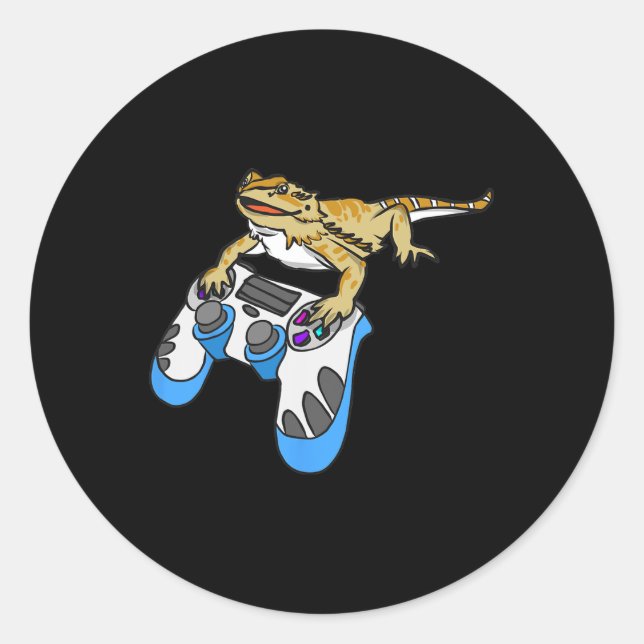 Sticker Rond Lézard de Dragon Léopard (Devant)