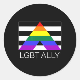 Sticker Rond Lgbt Ally Rainbow Gay pride Drapeau T Chemise