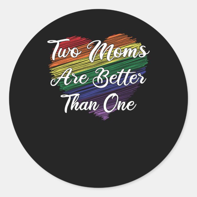 Sticker Rond LGBT LBGBTQ Mère Maman Lesbienne Gay Mariage Gay (Devant)