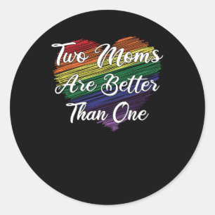 Sticker Rond LGBT LBGBTQ Mère Maman Lesbienne Gay Mariage Gay