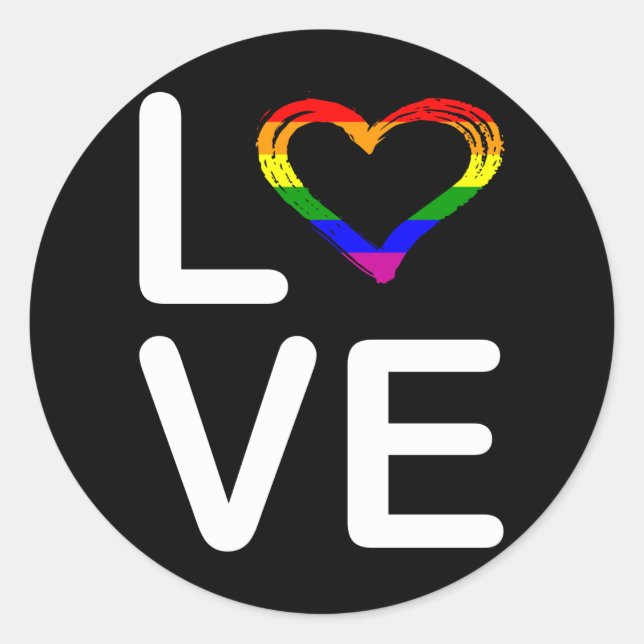 Sticker Rond LGBT LOVE LGBT Pride Mois LGBTQ Rainbow Flag (Devant)
