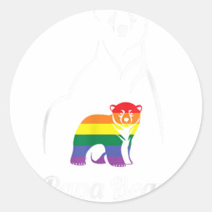 Sticker Rond LGBT Papa ours Gay pride Egalité des droits Arc-en