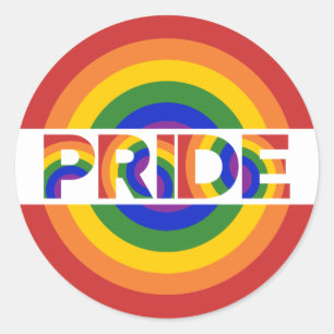 Sticker Rond LGBT Pride Psychedelic Géométrique Rainbow Bullsey