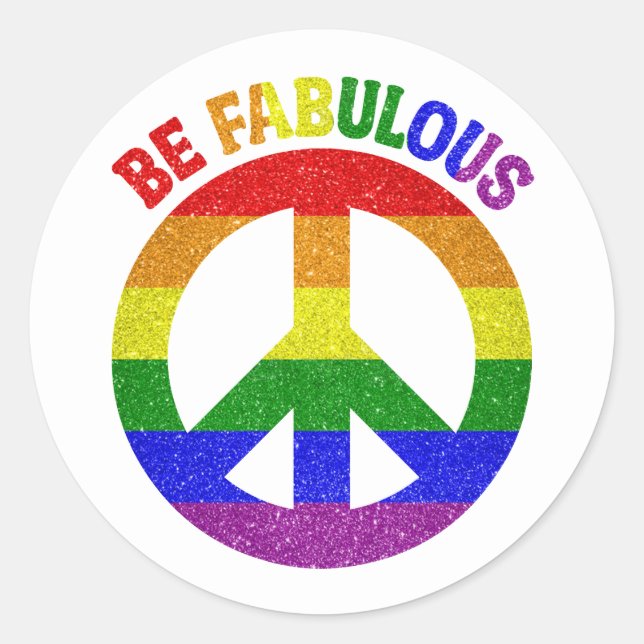 Sticker Rond LGBT Soyez fabuleux (Devant)