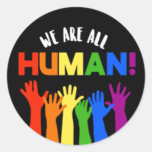 Sticker Rond LGBTQ+ Droits d'auteur Nous sommes tous humains