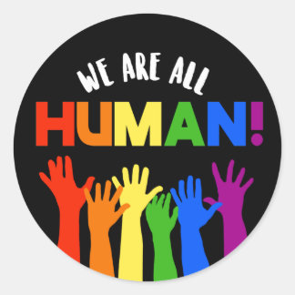 Sticker Rond LGBTQ+ Droits d'auteur Nous sommes tous humains