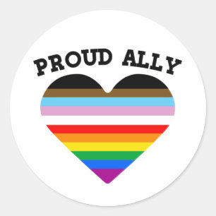Sticker Rond LGBTQ+ Fier Ally