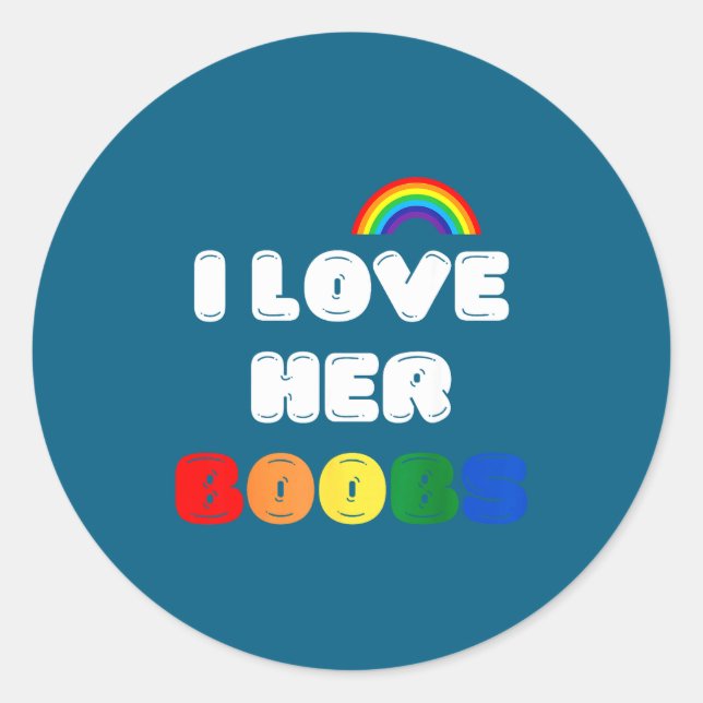 Sticker Rond Lgbtq+ Lesbian Matching Couples Compliment I Love  (Devant)