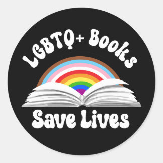 Sticker Rond LGBTQ+ Livres Sauver des vies