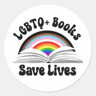 Sticker Rond LGBTQ+ Livres Sauver des vies