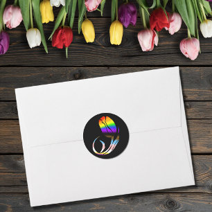 Sticker Rond LGBTQ plus Fleurs tulipes