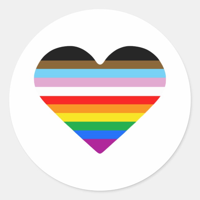 Sticker Rond LGBTQ POC Heart (Devant)