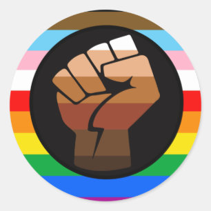 Sticker Rond LGBTQ+ Progrès PDC Pride Indicateur