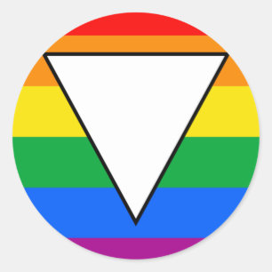 Sticker Rond LGBTQ+ Triangle et Rainbow Pride