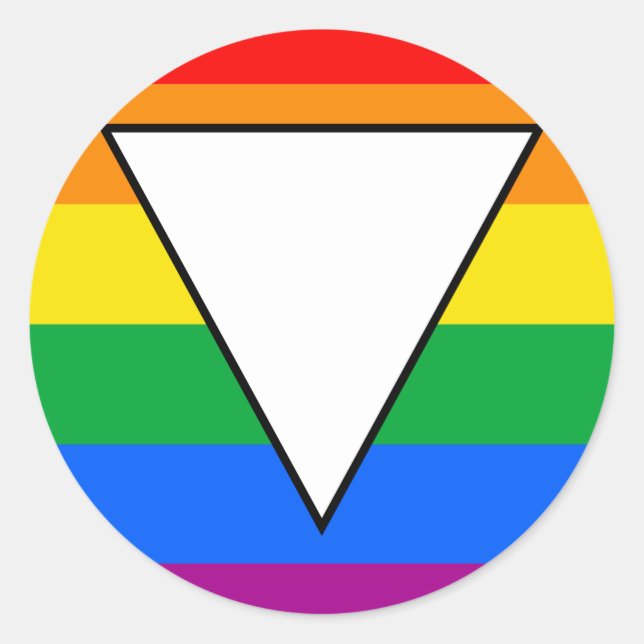 Sticker Rond LGBTQ+ Triangle et Rainbow Pride (Devant)