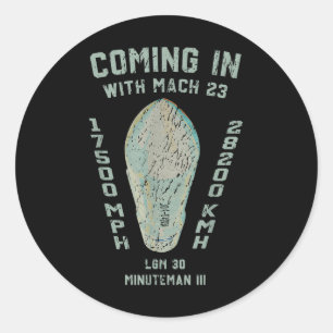 Sticker Rond Lgm-30 Minuteman Ballistic Missile Us Warhead Cold